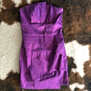 Strapless Iridescent Magenta Cocktail Dress